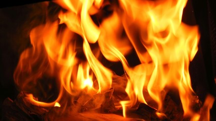 fire in the fireplace