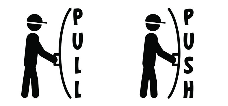 Push And Pull Doors Signs Stock Illustration - Download Image Now -  Pushing, Pulling, Sign - iStock