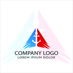 Fototapeta na wymiar Ship Anchor logo design