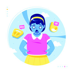 obesity and overweight concept illustration