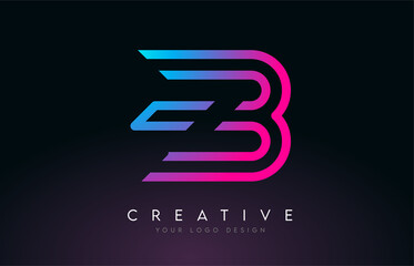 Monogram Lines EB E B Letter Logo Design. Creative Icon Modern Letters Vector Logo.