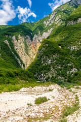 Fototapeta na wymiar Wanderung zum Boka Wasserfall im Soca-Valley - Bovec - Slowenien