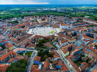 Fototapeta na wymiar Bird's-eye view of the Renaissance city of Palmanova. Friuli.