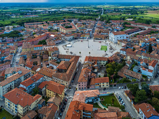 Fototapeta premium Bird's-eye view of the Renaissance city of Palmanova. Friuli.