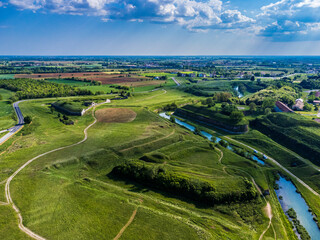 Bird's-eye view of the Renaissance city of Palmanova. Friuli.