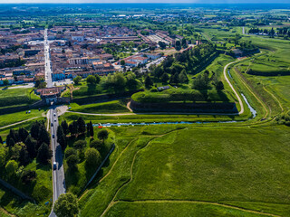 Fototapeta premium Bird's-eye view of the Renaissance city of Palmanova. Friuli.