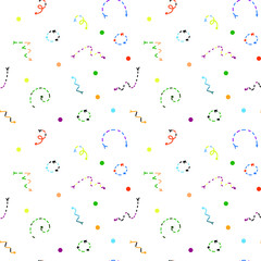 Festive colorful vector pattern on a transparent background. Pointers in different directions, twisted, with petals and spaces.