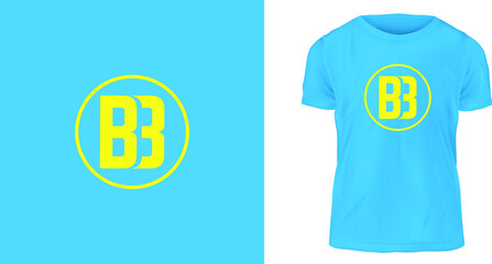 t-shirt design template, BB Logo Style design, ready to print