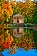Temple of Diana. English Garden Park set up by Helena Radziwiłł‚ in 1779 in Arkadia village, Lodz Voivodeship, Poland. - obrazy, fototapety, plakaty