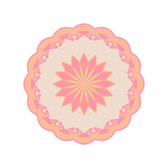 Minimal abstract symbol Floral mandala ornament Geometric shape Vector illustration