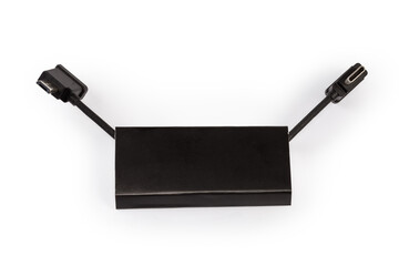 Short USB cable in carton packaging on a white background