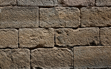 Old rectangular stone brick wall