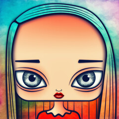 retrato ni&ntilde;a de ojos grandes