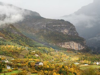 Torla, pueblo de montaña ubicado en Ordesa. España.