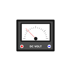 DC analog multimeter isolated on white. Analog DC voltmeter for measuring the DC voltage in an electrical circuit.