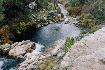 Small pond in the middle of a river