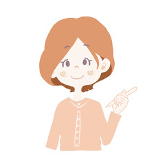 ペンを持った女の子【左利き】のイラスト