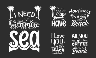 Summer quotes svg t-shirt design bundle, Summer beach quotes typography lettering svg design for t shirt and merchandise, Hand drawn and Calligraphy t shirt design