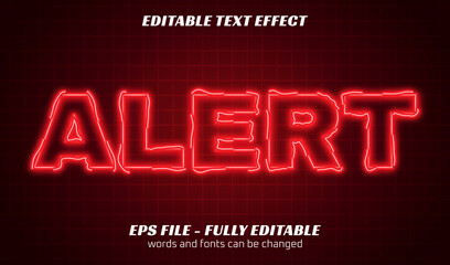 alert sign editable text effect template