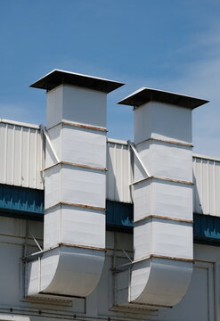 Air vent ducts on industrial building