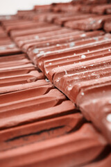 Tiled roof pattern textured background.