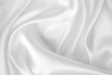 Obraz premium Smooth elegant white silk or satin luxury cloth texture can use as wedding background. Luxurious background design.