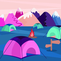 camping in the mountains