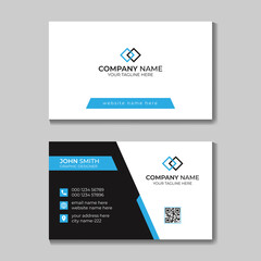 Fototapeta na wymiar Black and Blue Modern Creative Business Card Design