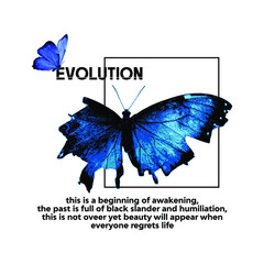 blue butterfly evolution art vintage