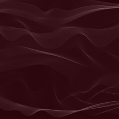 Dark burgundy background with thin sinuous lines.3d.