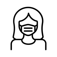 Black line icon for Face mask