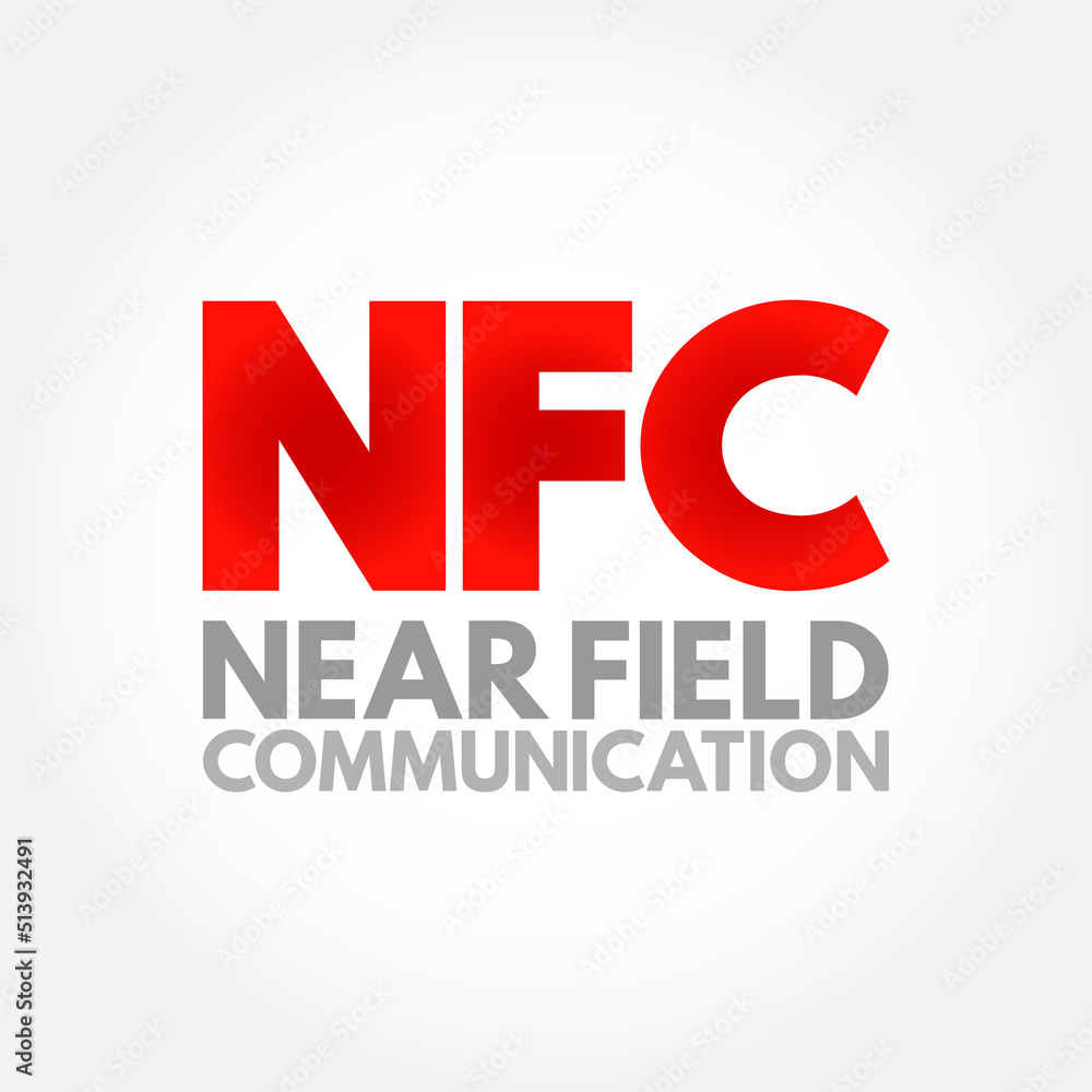 Poster nfc near-field communication - set of communication protocols that enables communication between two