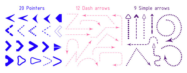 Hand-drawn arrows. Best for a business plan and education projects. Vector illustration.
