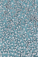 bolts with nuts on a blue background 3d