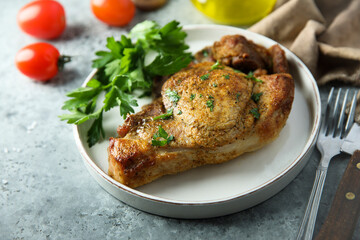 Roasted pork with fresh parsley