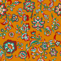 abstract Hand Print indian Block Print Ajrakh Print background pattern