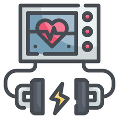 defibrillator flat icon - obrazy, fototapety, plakaty
