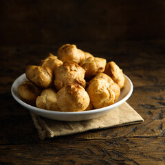 Traditional homemade profiteroles