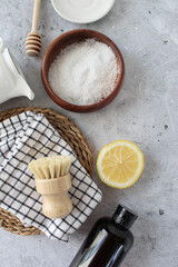 Home cleaning non toxic, natural products. Plastic free, zero waste lifestyle. Cleaning tools...