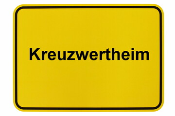 Illustration eines Ortsschildes von Kreuzwertheim in Bayern