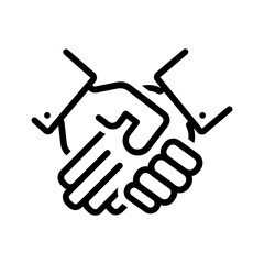 Black line icon for Handshake