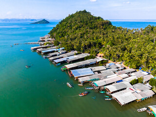 Aerial view of Koh Phitak or Phithak island in Chumphon, Thailand © pierrick