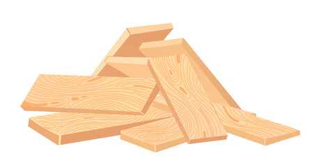 Pile of planks Heap of building material.