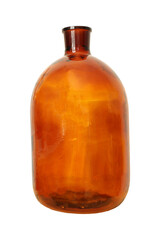 Medical bottle. Old brown glass bottle.