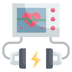 defibrillator flat icon