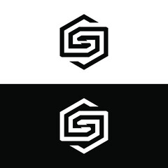 Creative, simple and elegant Initial letter GG hexagram logo template in flat design monogram illustration