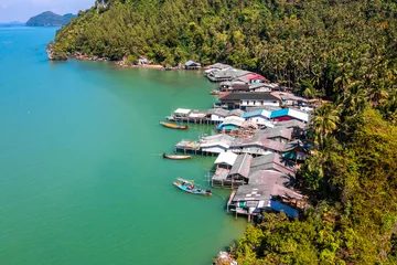 Foto op Canvas Aerial view of Ao Kram or Baan Ao Khram fisherman village in Chumphon, Thailand © pierrick