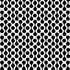 Seamless dots geometric black and white pattern vector background