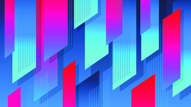 Modern abstract geometric diagonal blue red gradient vector background
