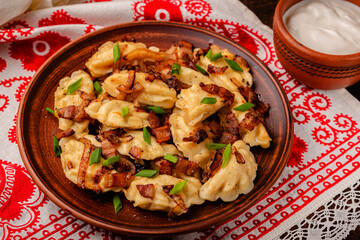 Dumplings, filled with mashed potatoes.